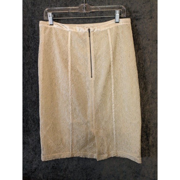 Downeast Basics skirt lace pencil cream size 10 lined business casual chic sexy - Picture 5 of 10